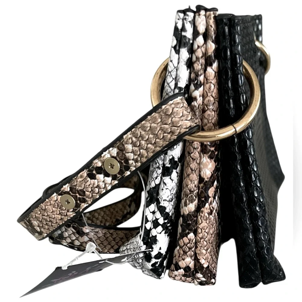 TRI-COLOR SNAKE PRINT MULTI COMPARTMENT BOUTIQUE CROSSBODY BAG